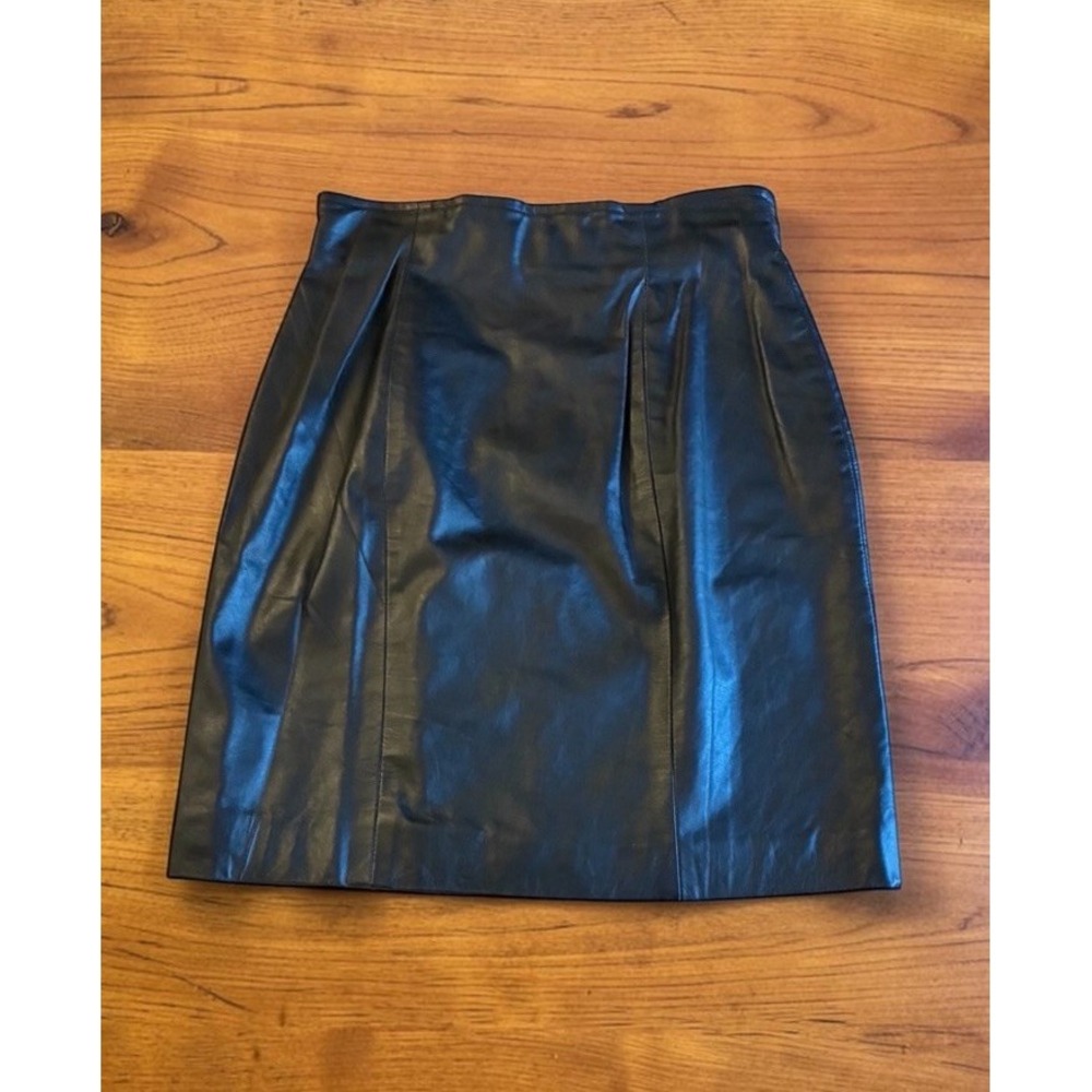 VTG Byrnes And Baker High Waisted Leather Skirt Grunge Goth Vamp Small